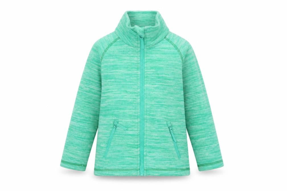 Mountain Warehouse Unisex Kids Green 3-4 Years Fleece Zip Jacket Pockets