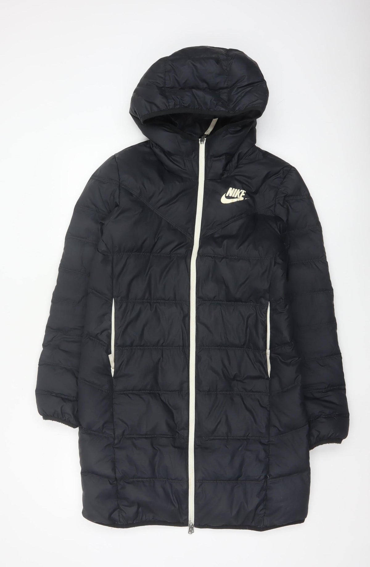 Nike Women’s Black XS Long Hooded Down Puffer Coat