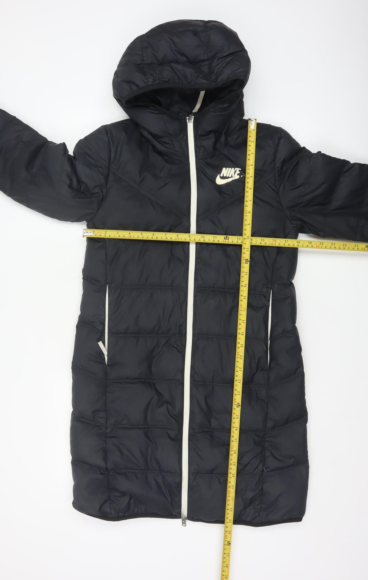 Nike Women’s Black XS Long Hooded Down Puffer Coat