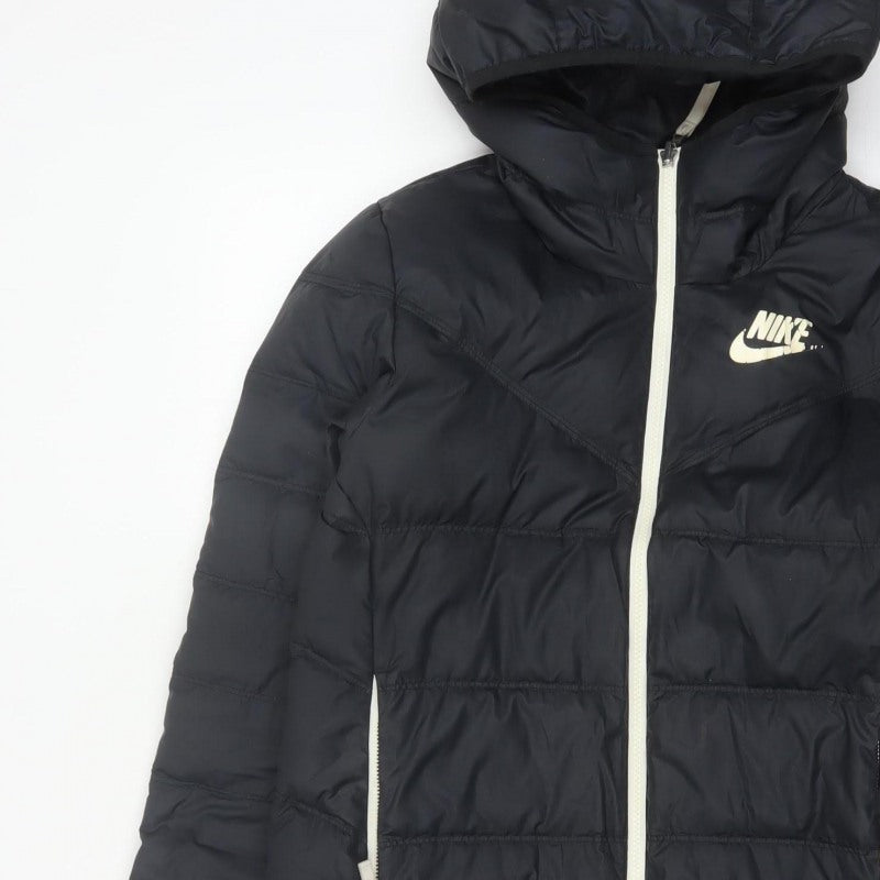 Nike Women’s Black XS Long Hooded Down Puffer Coat