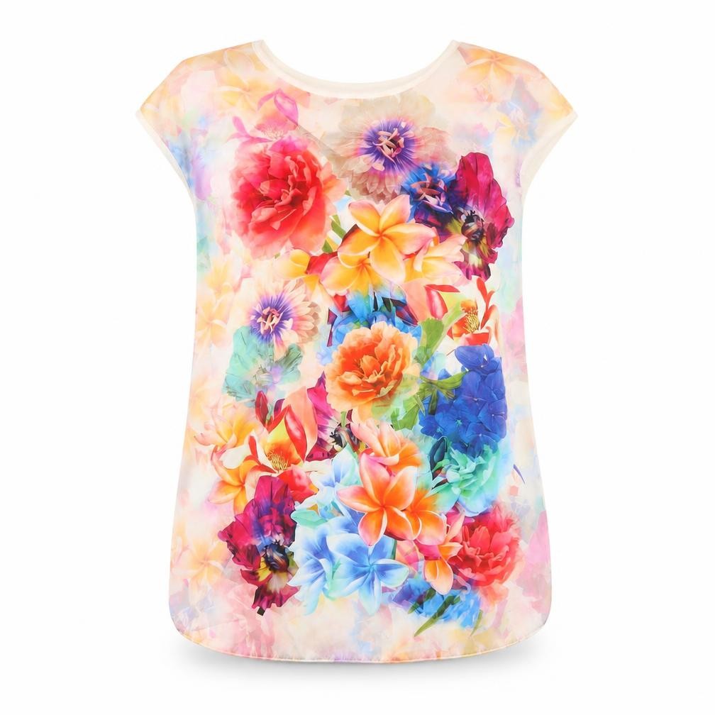 Wallis Women Multicoloured UK 8 Floral Short Sleeve Blouse Top