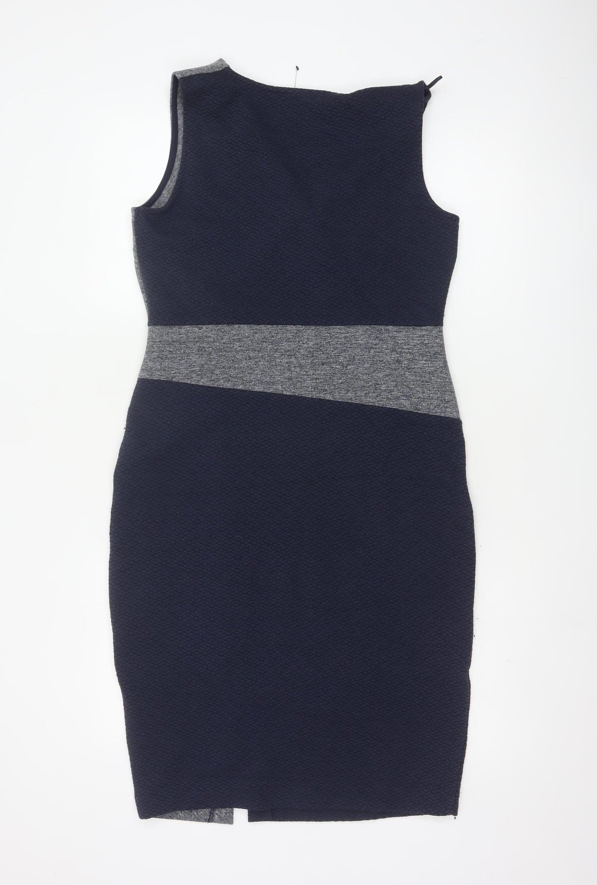 Next Women Blue Grey UK 12 Colourblock V-Neck Pencil Dress