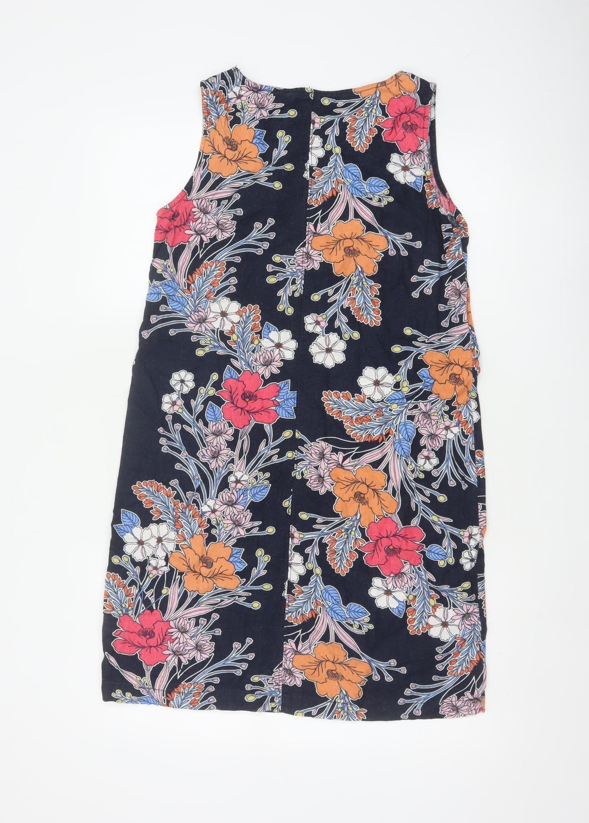 Next Women Multicoloured UK 10 Floral Linen Blend Shift Dress