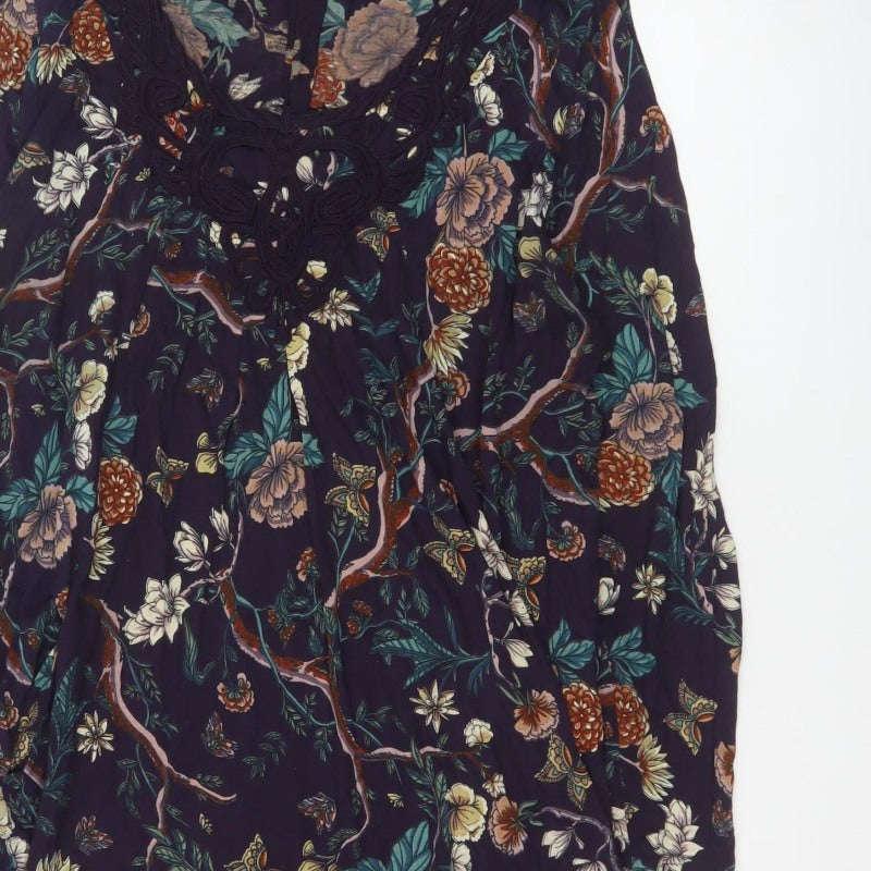 Together Women’s Multicoloured Floral Crochet V-Neck Shift Dress UK 18