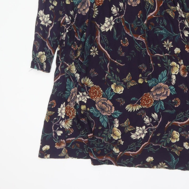 Together Women’s Multicoloured Floral Crochet V-Neck Shift Dress UK 18