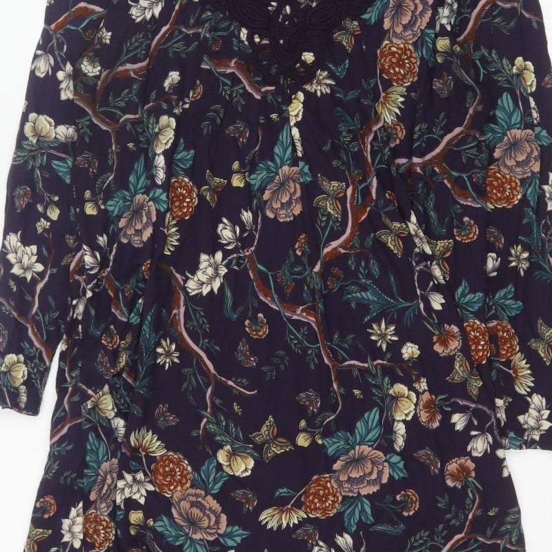 Together Women’s Multicoloured Floral Crochet V-Neck Shift Dress UK 18