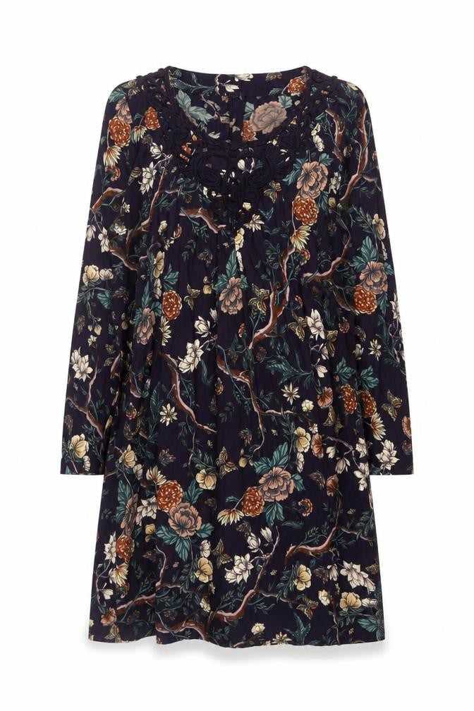 Together Women’s Multicoloured Floral Crochet V-Neck Shift Dress UK 18
