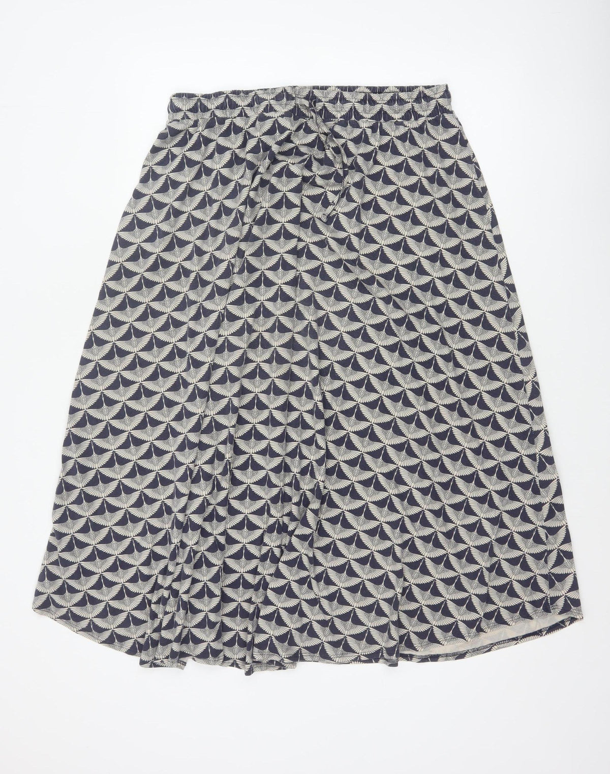 Autonomy Women Blue Floral Long Flare Skirt Size M Cotton Blend