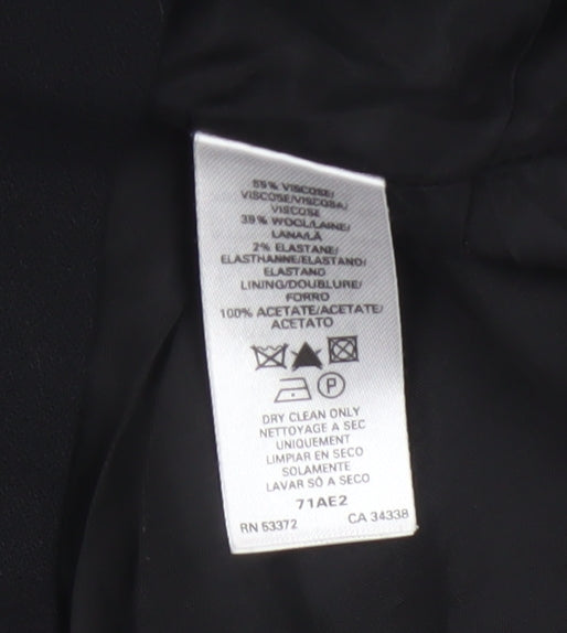 French Connection Women Black UK 12 Pencil Dress Gold Zip Pockets