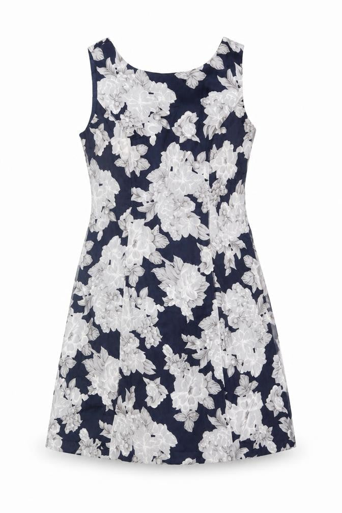 Phase Eight Women Blue Floral A-Line Sleeveless Dress UK 12