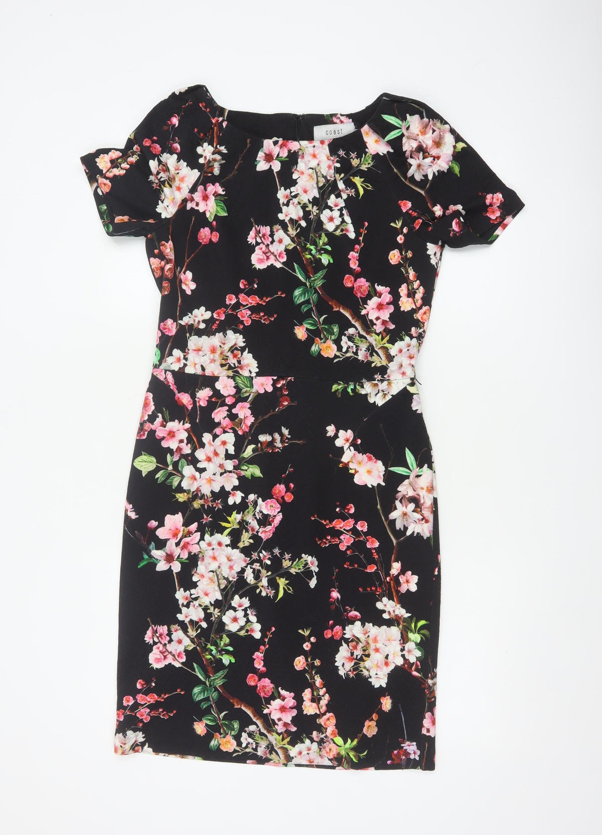 Coast Women’s Black Floral UK 10 Knee Length Sheath Dress