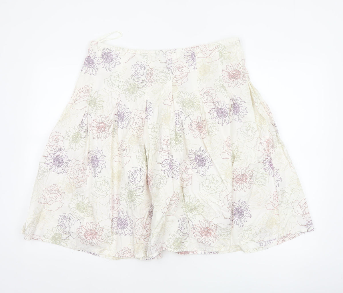 Rocha John Rocha Women’s Ivory Floral A-Line Knee Length Skirt UK 16