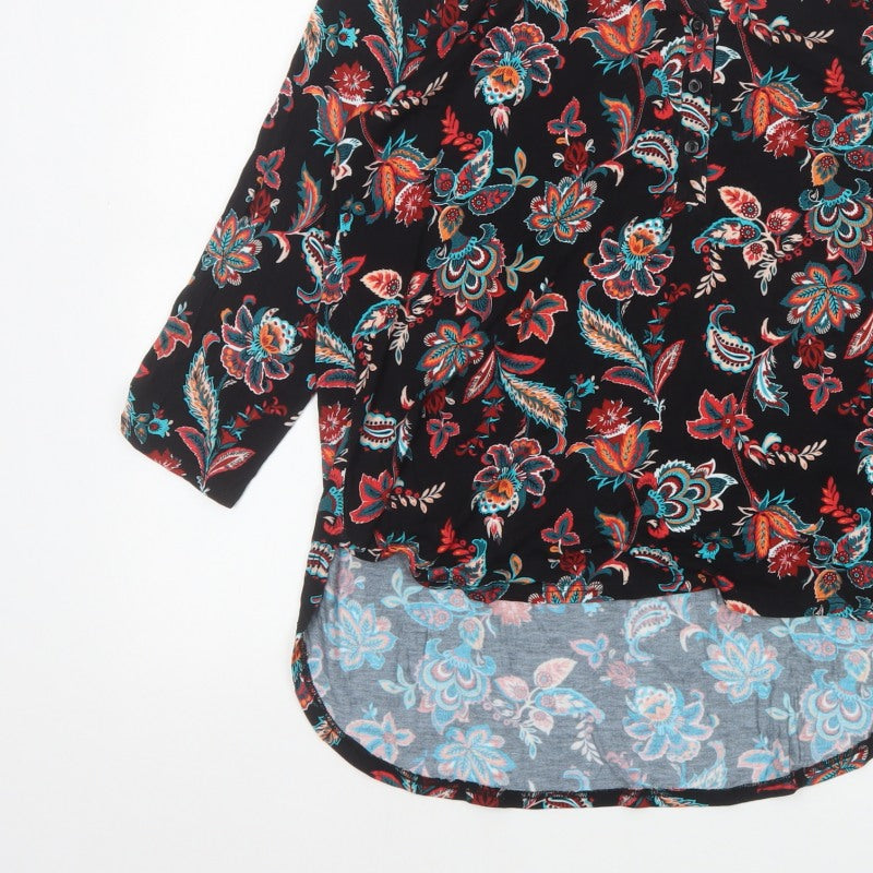 Roman Women’s Multicoloured Floral V-Neck Tunic Blouse Size 14