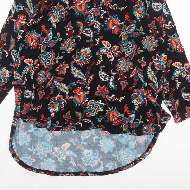 Roman Women’s Multicoloured Floral V-Neck Tunic Blouse Size 14