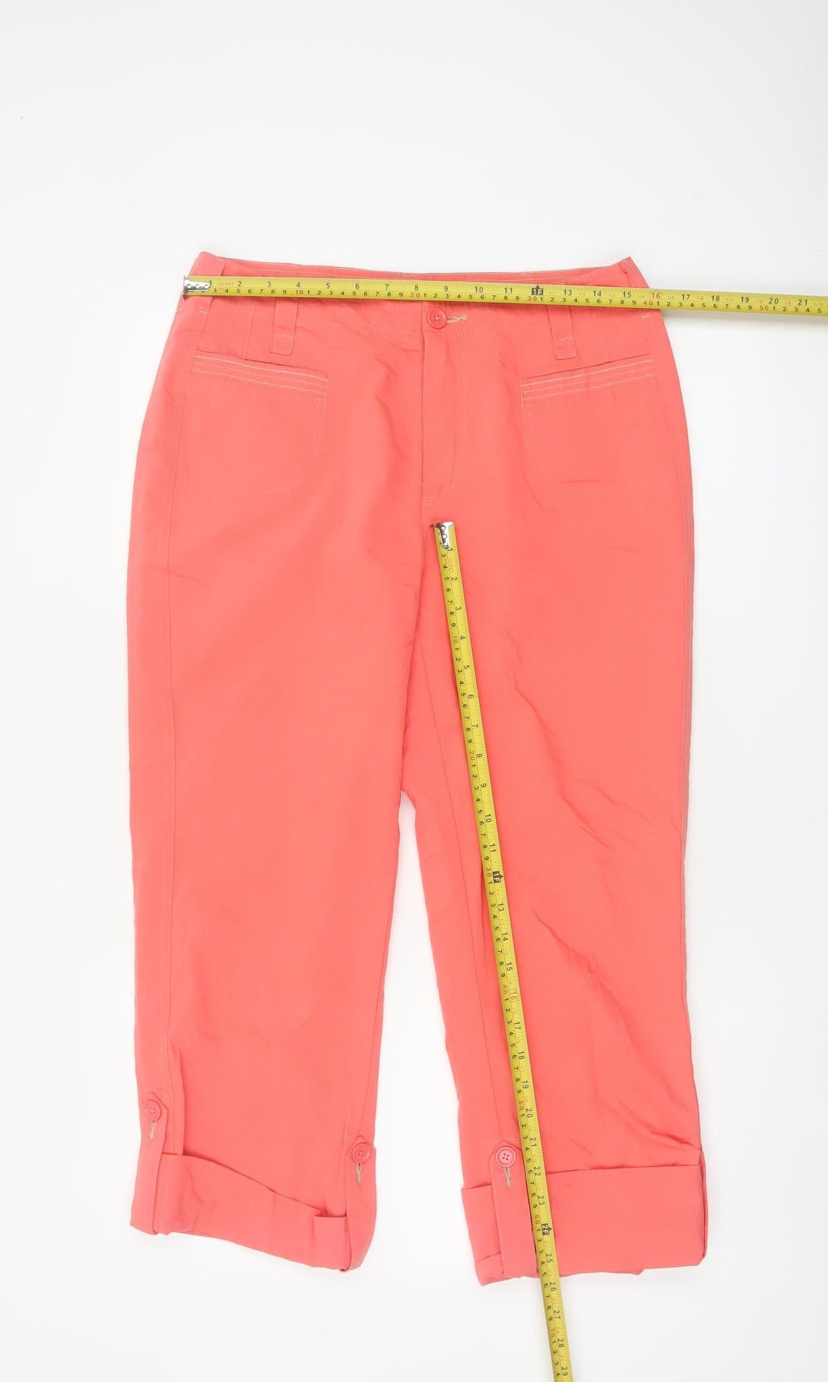 Frenchcuff Women Pink Size 8 Capri Tapered Cuffed Trousers