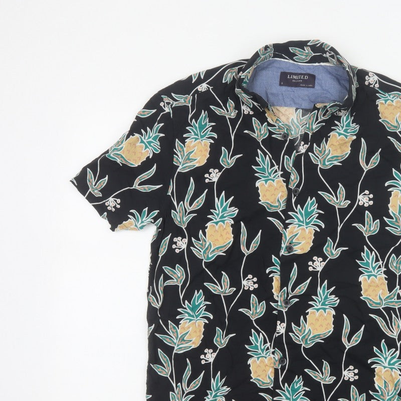 Limited Edition Men’s S Black Pineapple Hawaiian Short Sleeve Shirt
