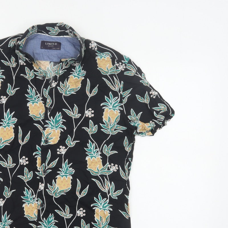 Limited Edition Men’s S Black Pineapple Hawaiian Short Sleeve Shirt