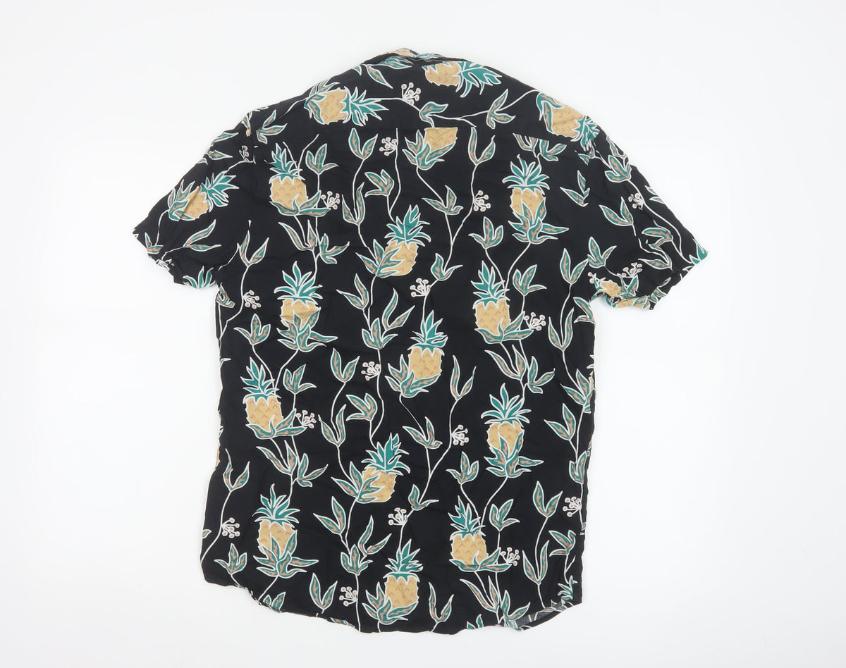 Limited Edition Men’s S Black Pineapple Hawaiian Short Sleeve Shirt