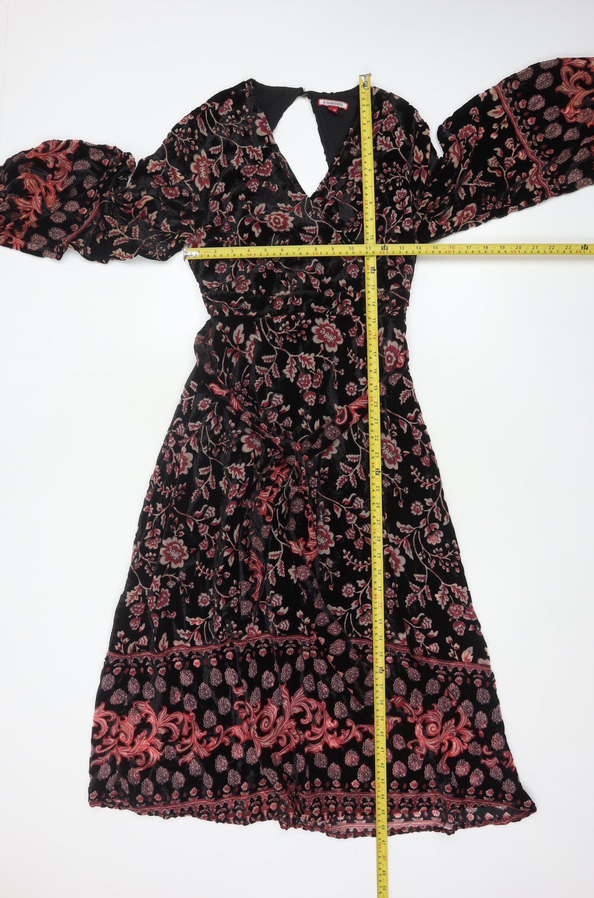 Joe Browns Women Black Floral Velvet Midi Fit & Flare Dress UK 10 Petite