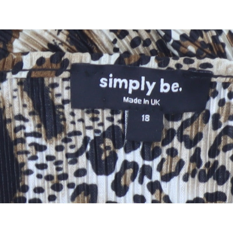Simply Be Women’s Brown Animal Print Long V-Neck Dress Size 18