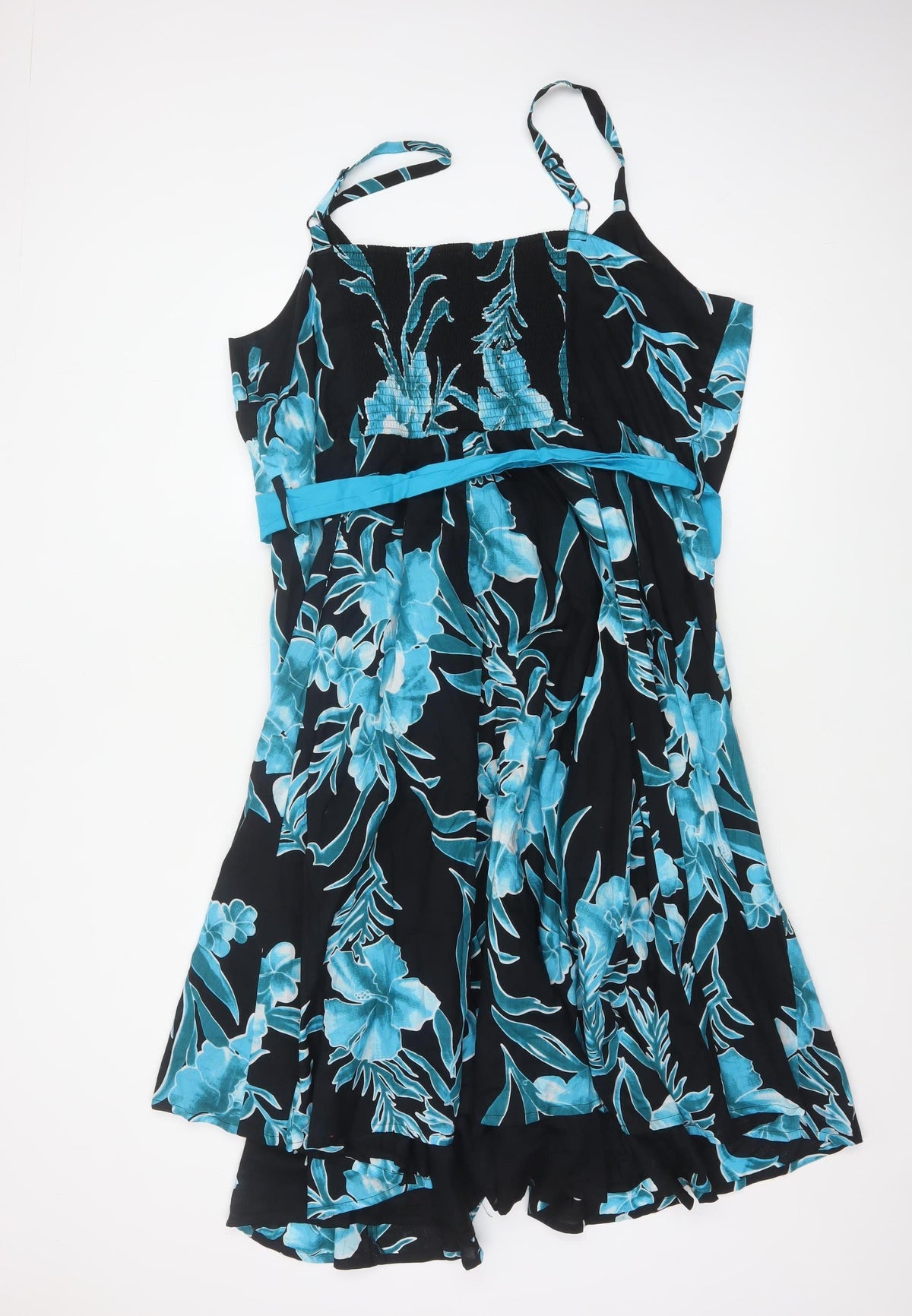 Joe Browns Women Blue Floral Fit & Flare Cotton Dress UK 28