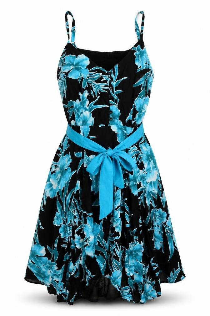 Joe Browns Women Blue Floral Fit & Flare Cotton Dress UK 28