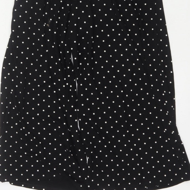 Edit Or's Cut Women Black Polka Dot UK 10 Wide Leg Jumpsuit