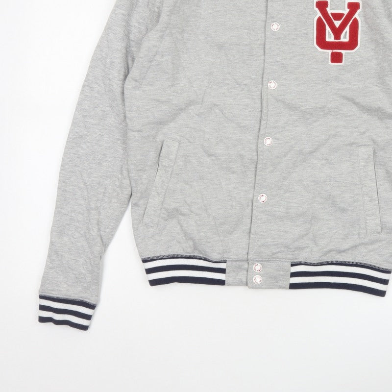 Your Own Experience Teens Grey M Varsity Jacket Snap Logo Cotton Blend