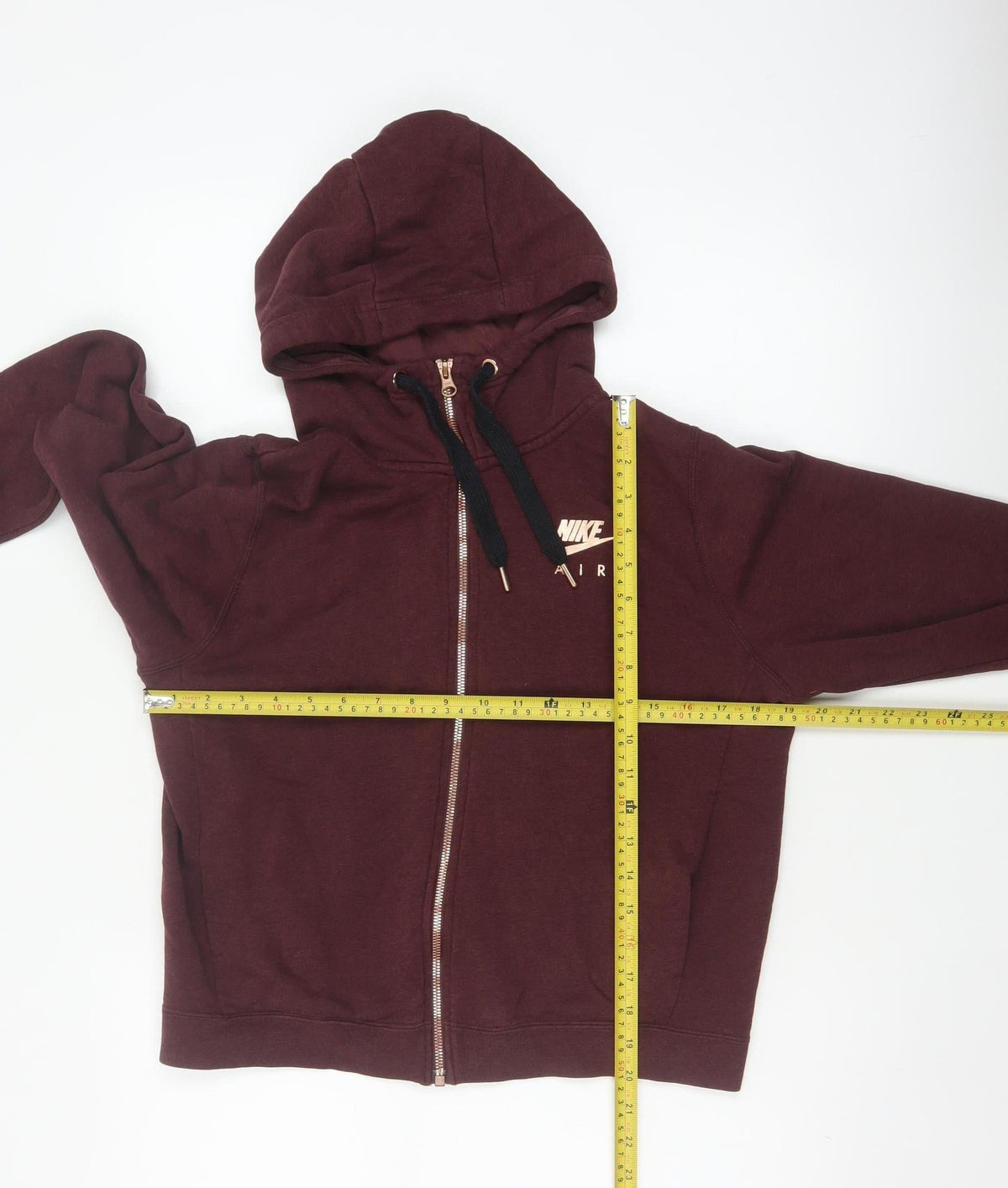 Nike Air Women’s Burgundy S Full Zip Hooded Logo Sweatshirt