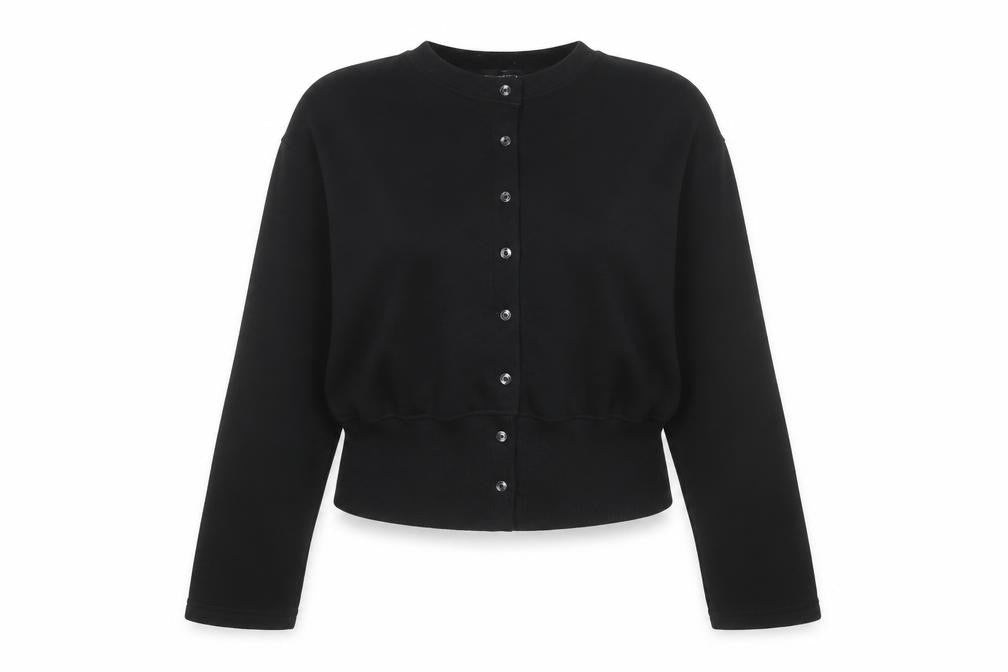 PrettyLittleThing Women Black UK 14 Cropped Bomber Button Jacket
