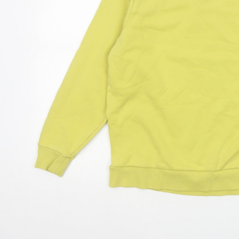 Marks and Spencer Women Yellow M Crew Neck Cotton Blend Sweatshirt