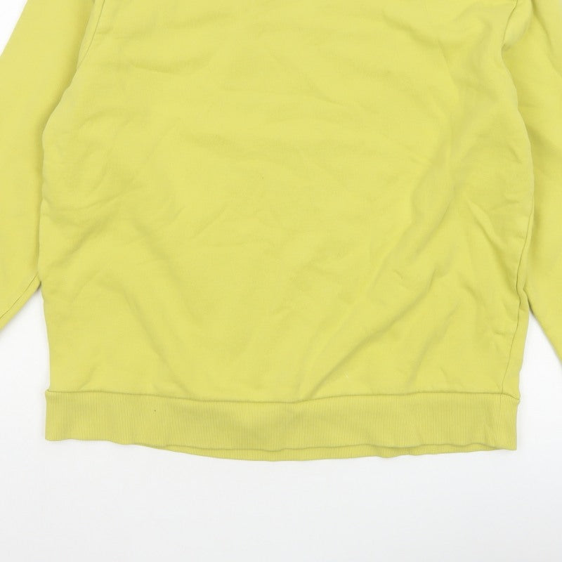 Marks and Spencer Women Yellow M Crew Neck Cotton Blend Sweatshirt