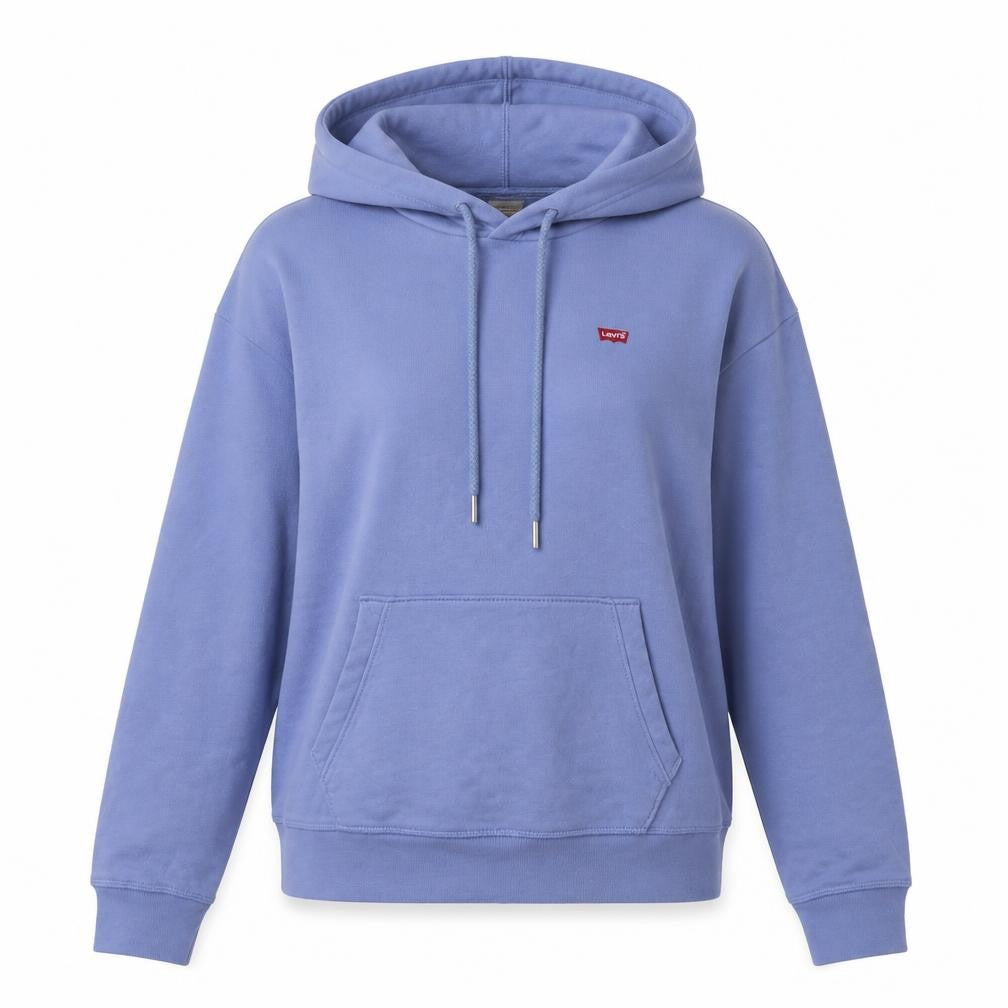 Levi's Women’s Blue XS Pullover Hoodie Cotton Logo Pocket