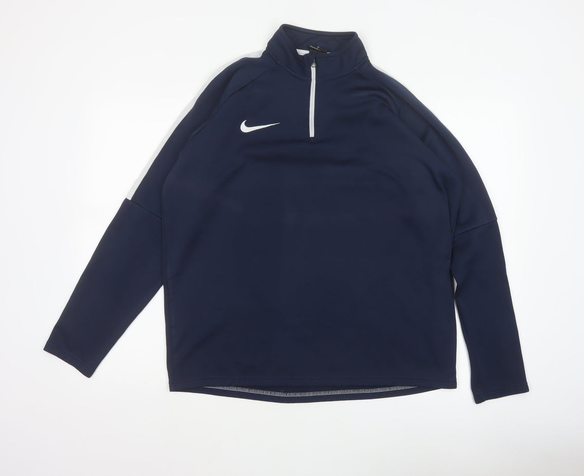 Nike Men’s Blue L Dri-FIT 1/4 Zip High Neck Sports Sweatshirt