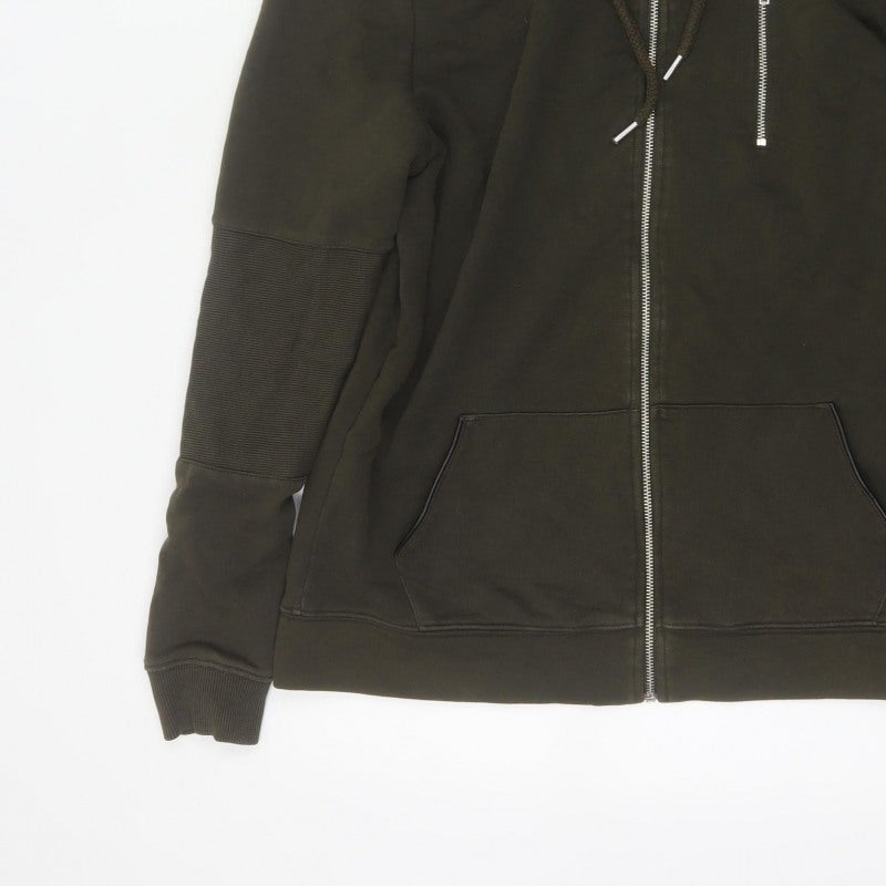 River Island Men’s Green M Full Zip Hooded Fleece Sweatshirt