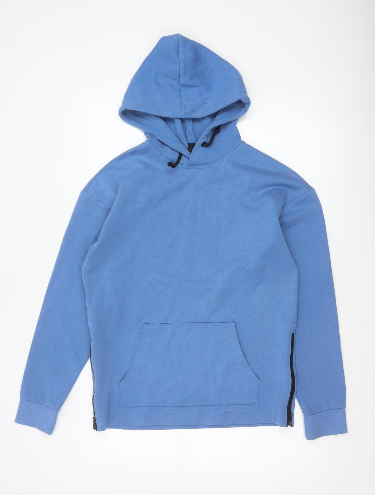 H&M Women’s Blue XS Pullover Hoodie Hooded Side Zip Cotton Blend