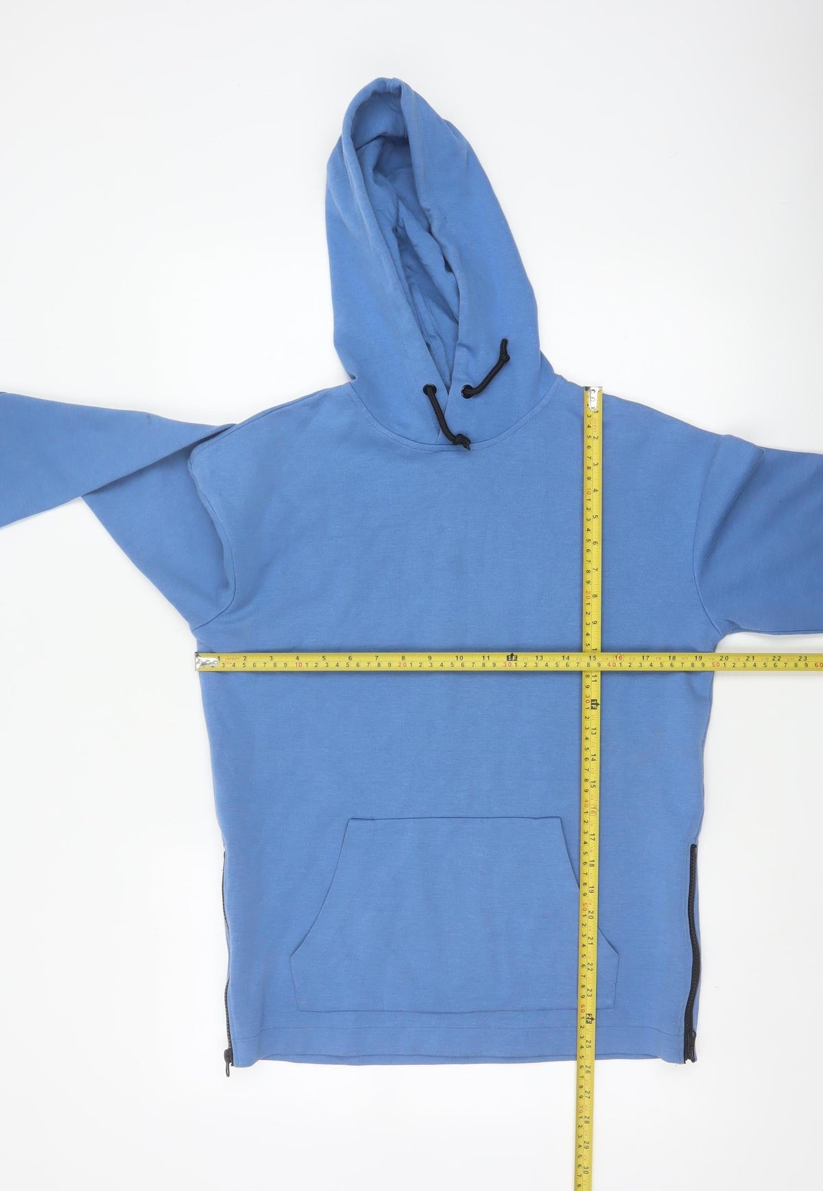 H&M Women’s Blue XS Pullover Hoodie Hooded Side Zip Cotton Blend