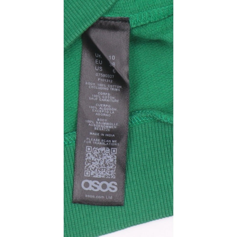 ASOS Women Green UK 10 Pullover Hoodie Embroidered Floral Champion 66