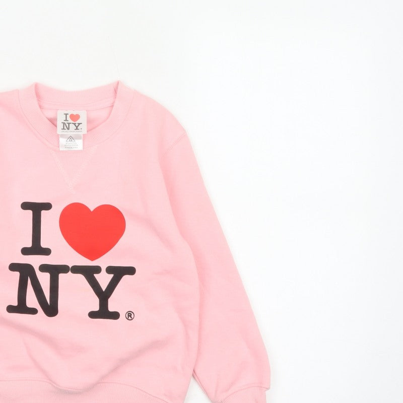 I Love NY Girls Pink 6-7 Years Pullover Sweatshirt Graphic Print
