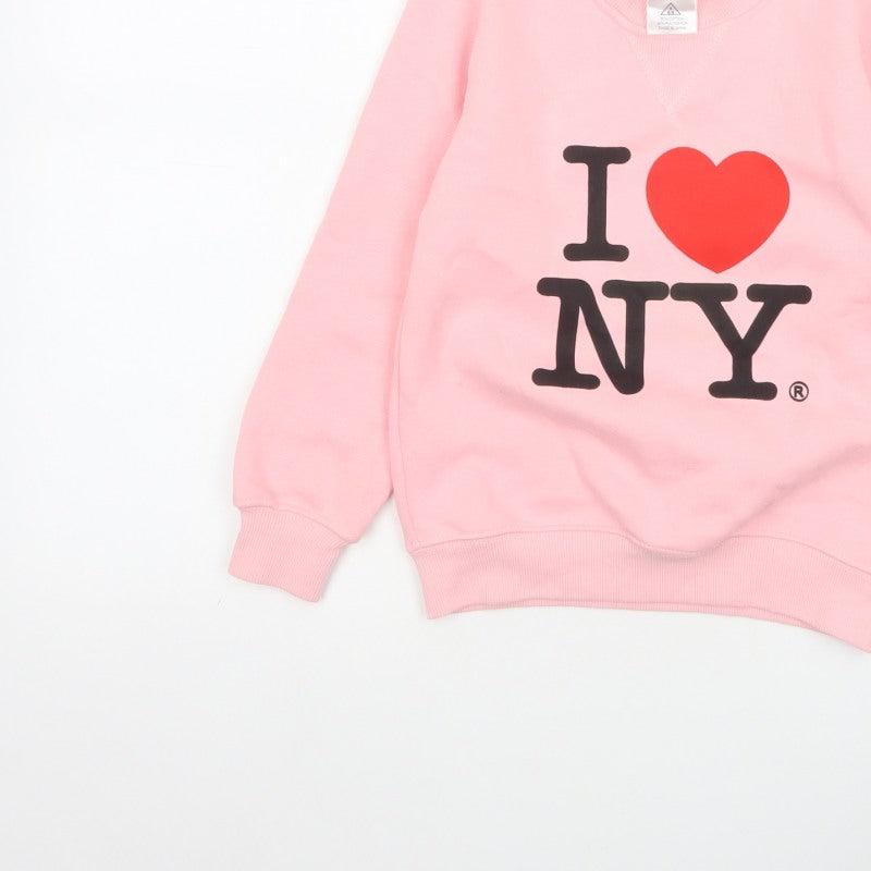 I Love NY Girls Pink 6-7 Years Pullover Sweatshirt Graphic Print