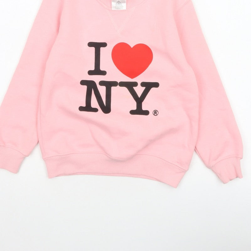 I Love NY Girls Pink 6-7 Years Pullover Sweatshirt Graphic Print