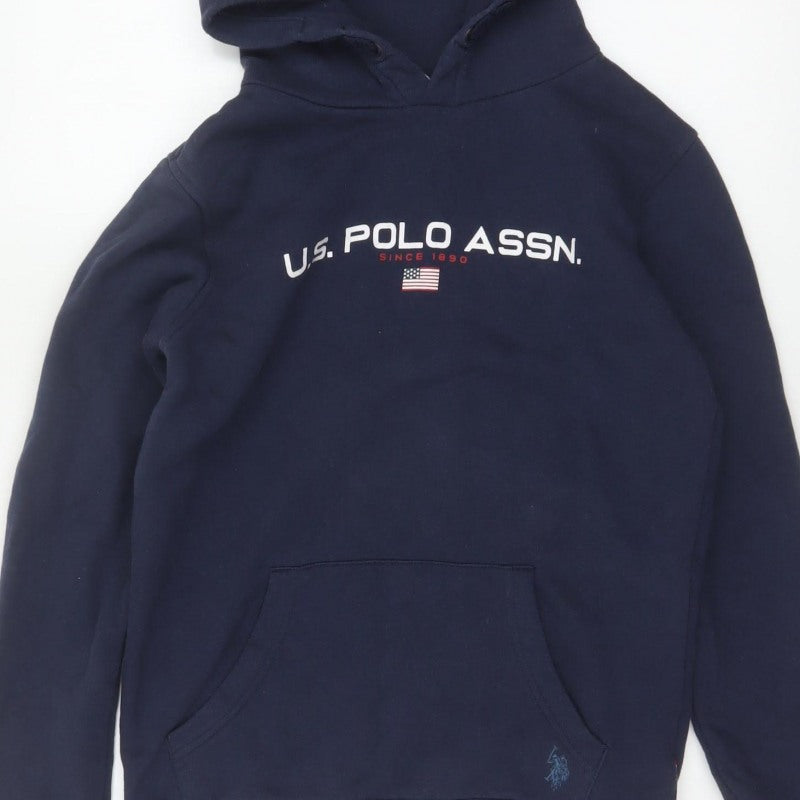 U.S. Polo Assn. Boys Blue 15-16 Years Pullover Hoodie Logo