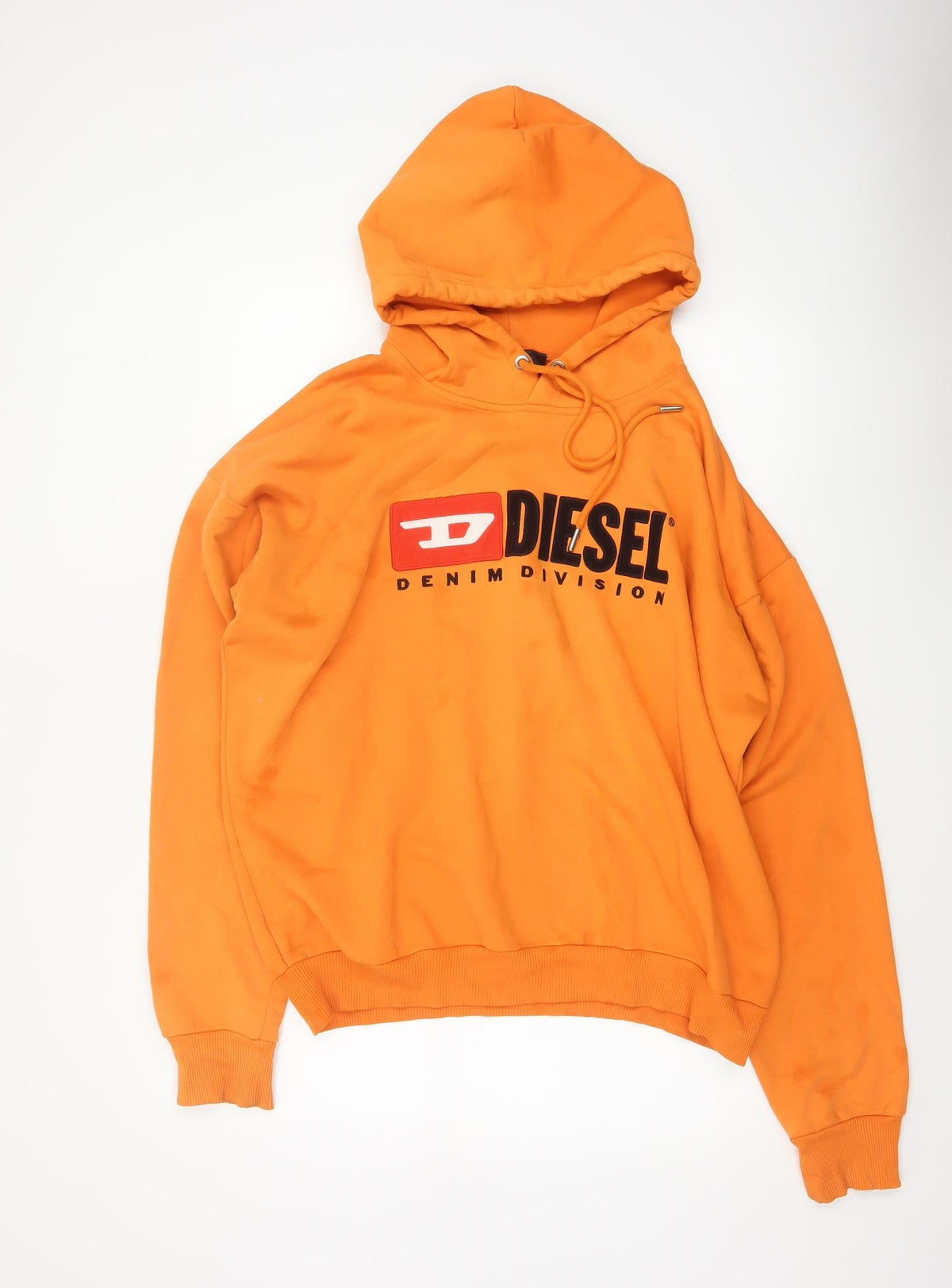 Diesel Men's Orange L Pullover Hoodie Logo Graphic Cotton