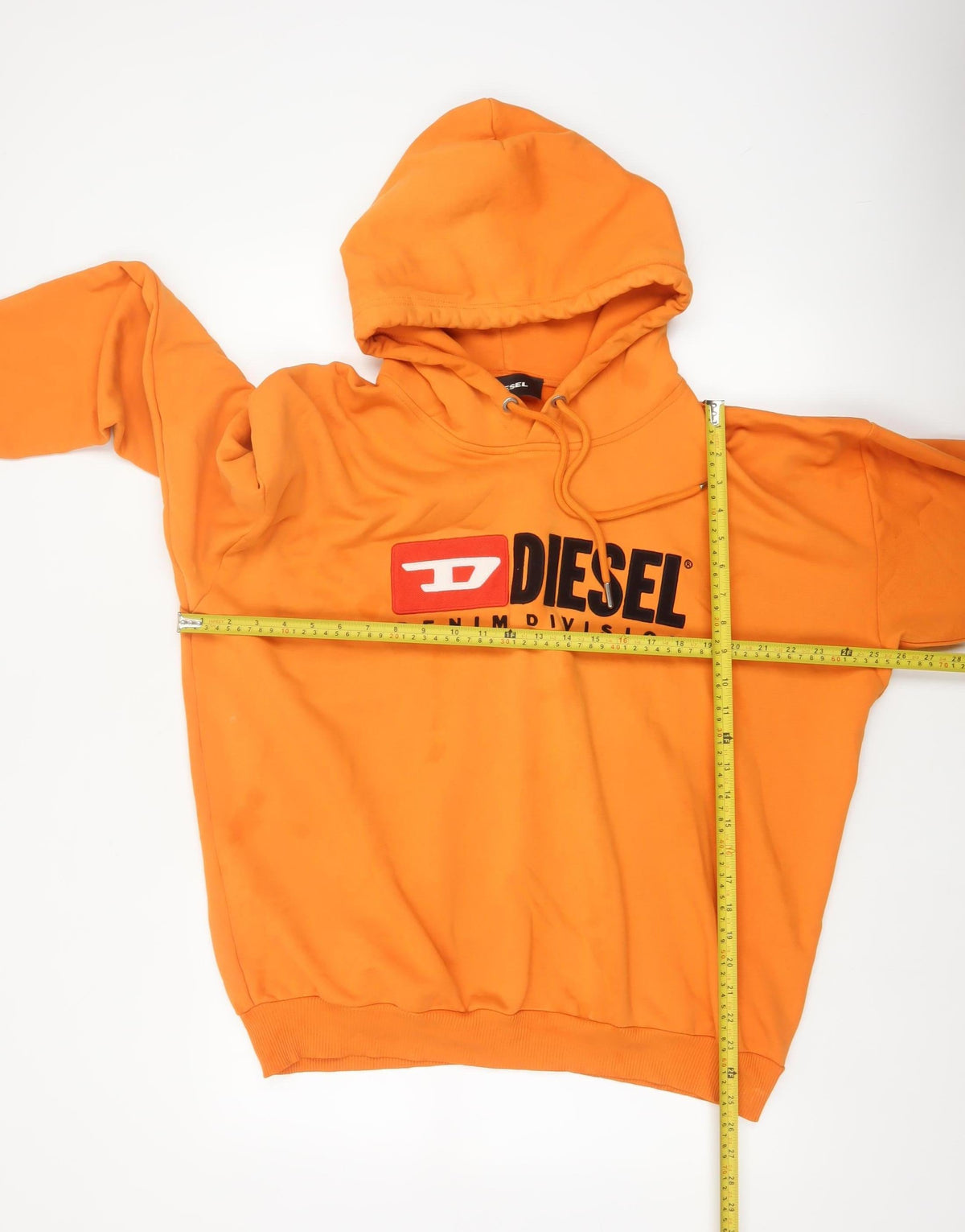 Diesel Men's Orange L Pullover Hoodie Logo Graphic Cotton