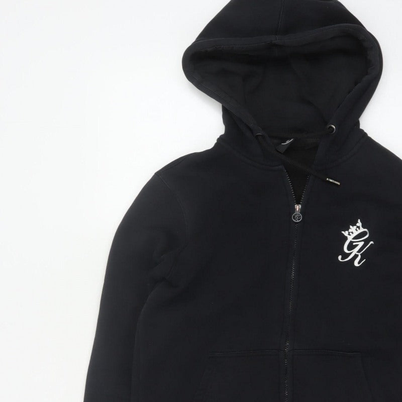 Gym King Women’s Black S Full Zip Hooded Logo Hoodie Cotton Blend