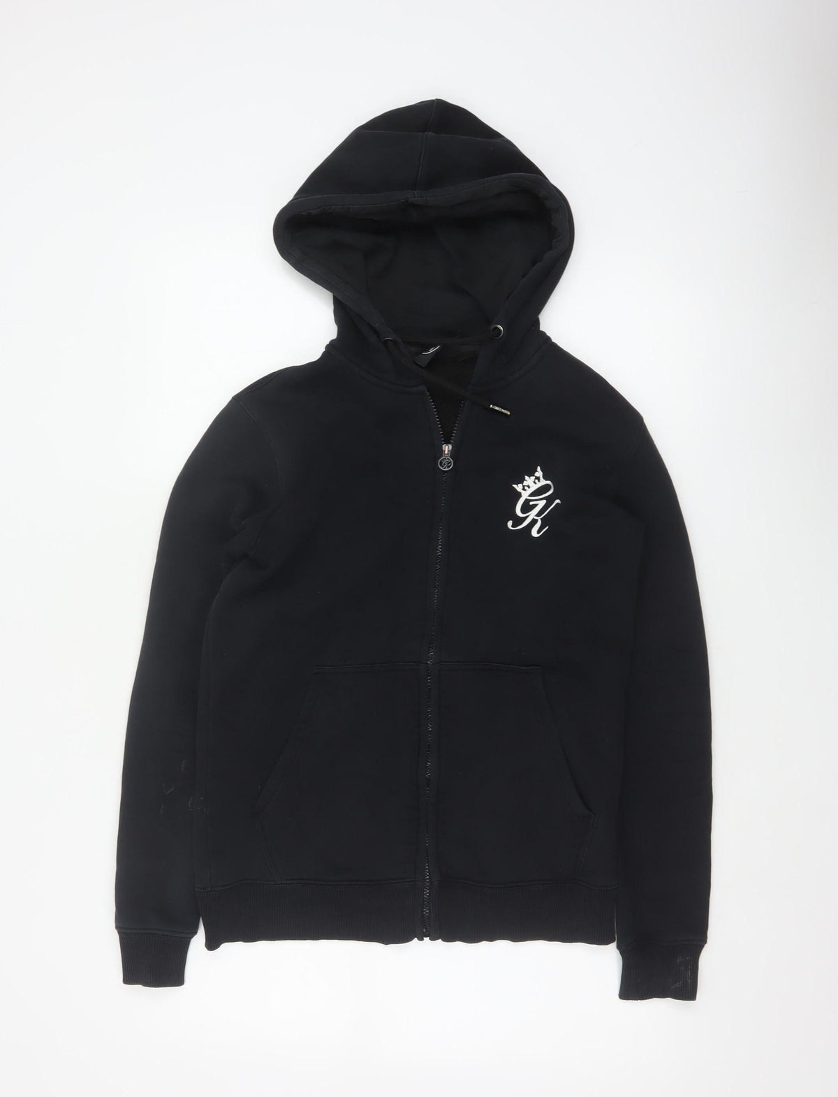 Gym King Women’s Black S Full Zip Hooded Logo Hoodie Cotton Blend