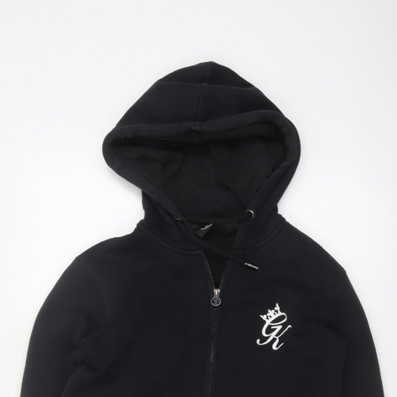 Gym King Women’s Black S Full Zip Hooded Logo Hoodie Cotton Blend