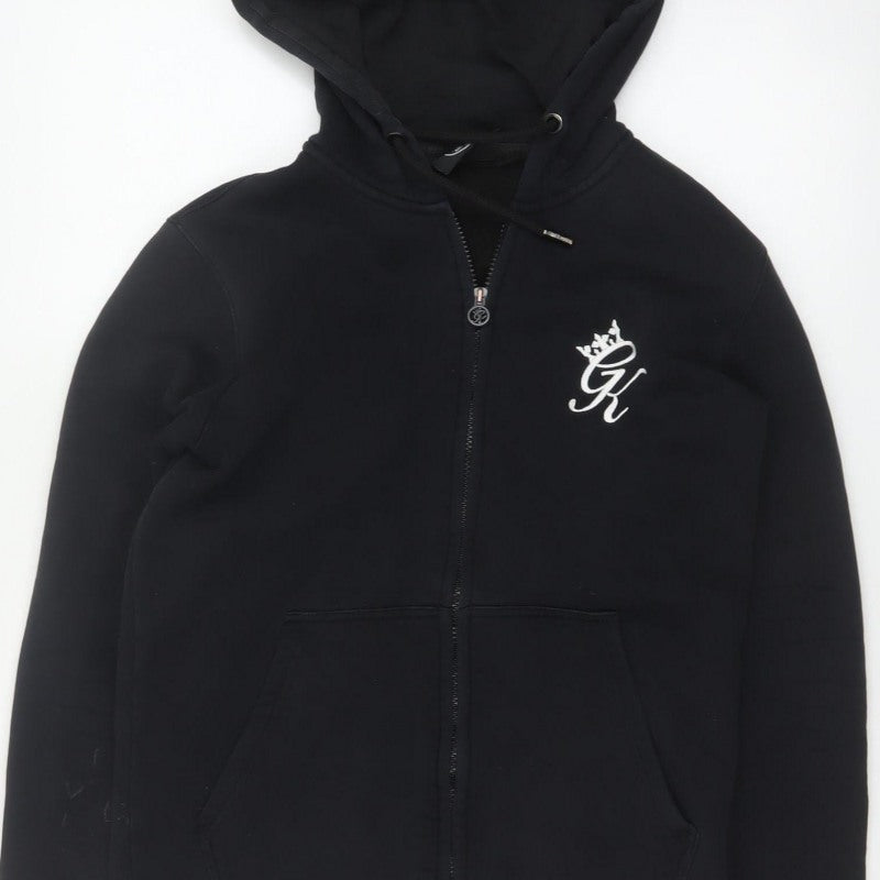 Gym King Women’s Black S Full Zip Hooded Logo Hoodie Cotton Blend