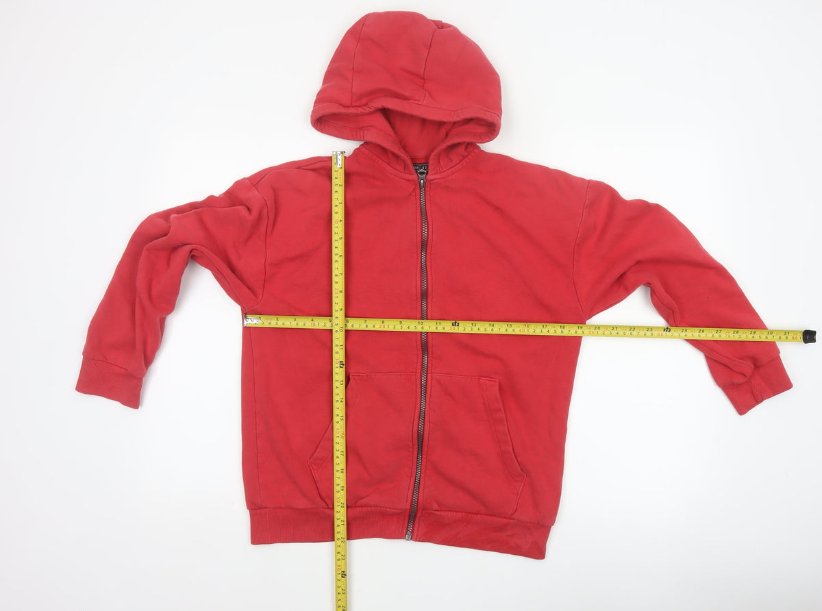 Next Boys Red 13 Years Full Zip Hooded Fleece Hoodie Pockets