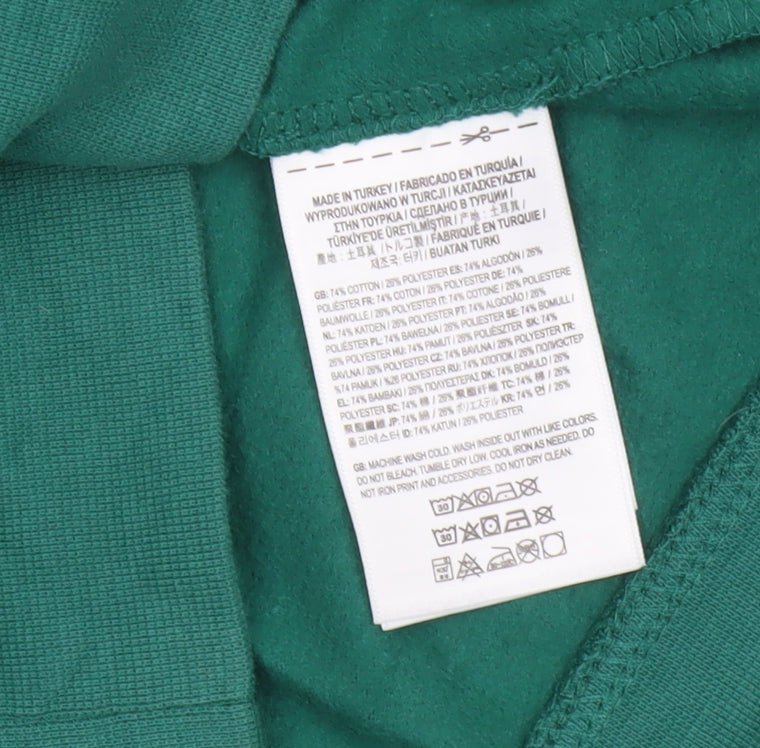 Vans Women's Green XS Logo Pullover Hoodie Fleece Kangaroo Pocket